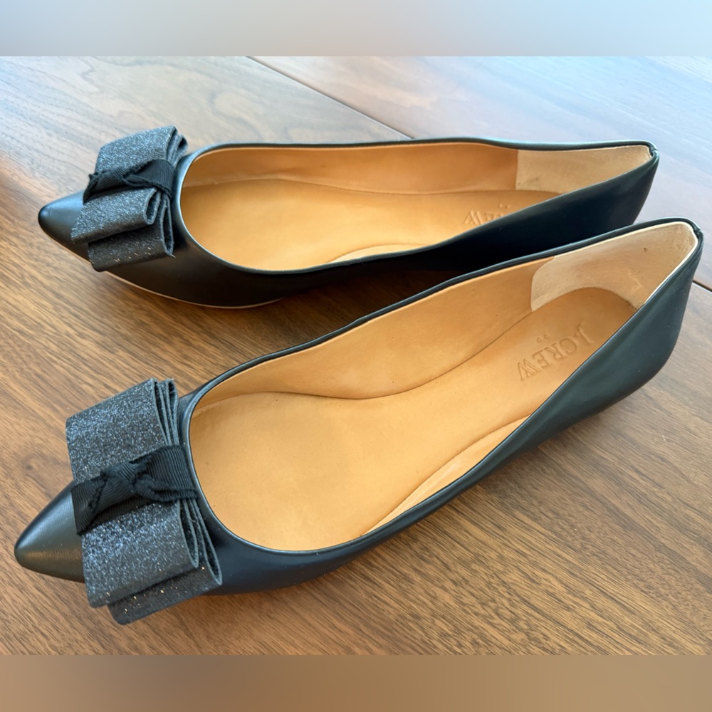 J. Crew Black Leather Flats Versatile Design
